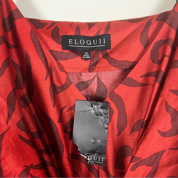 NWT Eloquii Tie Front Animal Print Midi Dress - Picture 5 of 7